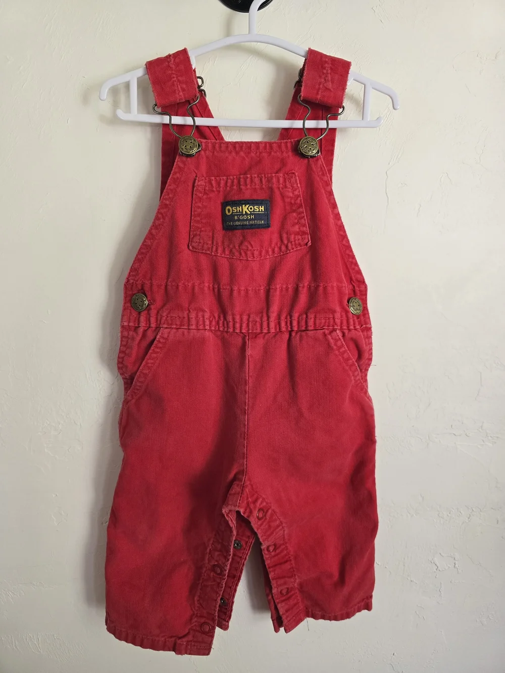 OshKosh B'gosh Red Corduroy Toddler Overalls with Front Pocket
